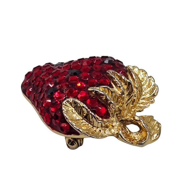 Suzanne Bjontegard Brooch Cute Strawberry Fruit Retro Costume Jewelery Pendant - Picture 10 of 15
